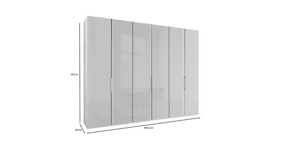 FALTTÜRENSCHRANK in Weiß - Chromfarben/Weiß, KONVENTIONELL, Glas/Holzwerkstoff (300/236/58cm) - Dieter Knoll