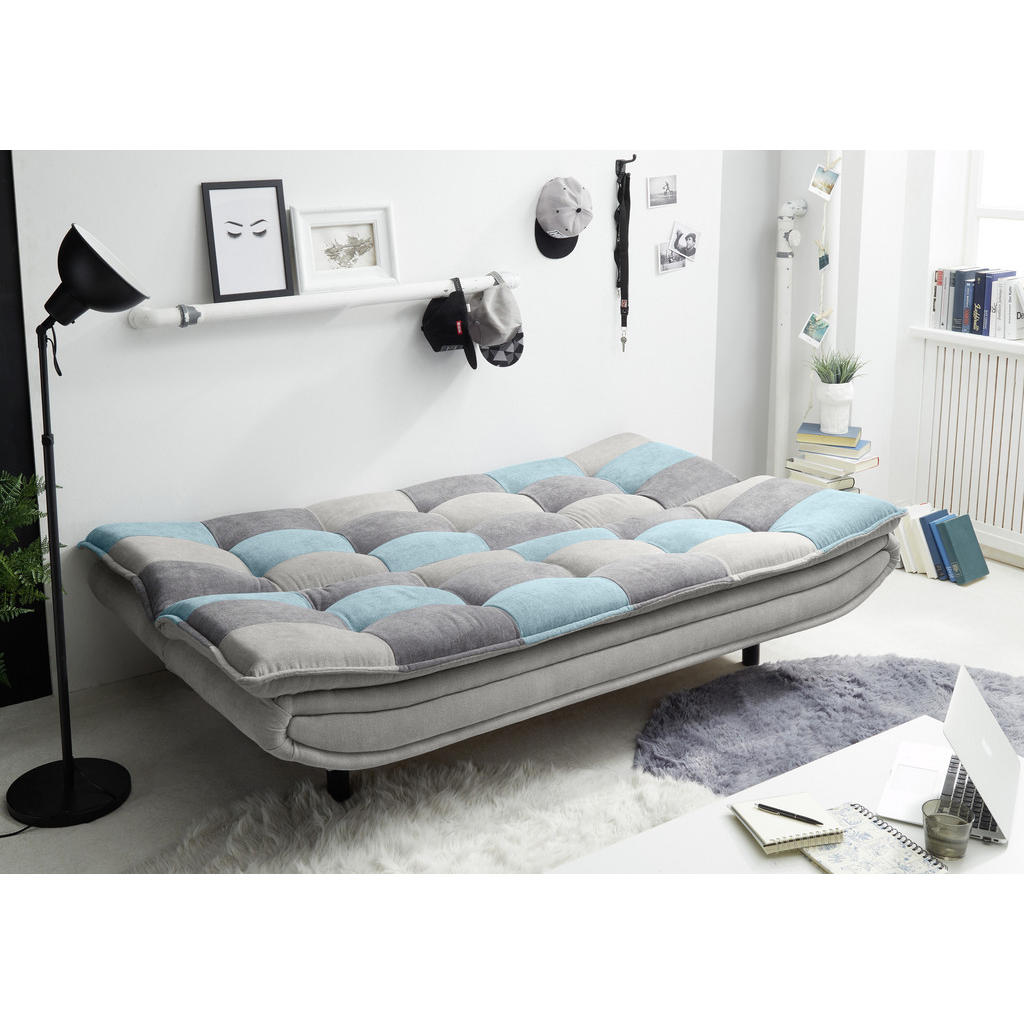 Thumbnail - Mid.you Schlafsofa, Türkis, Schlamm, Dunkelgrau, Textil, 2-Sitzer, 188x90x89 cm, Schlafen auf Sitzhöhe, Wohnzimmer, Sofa...