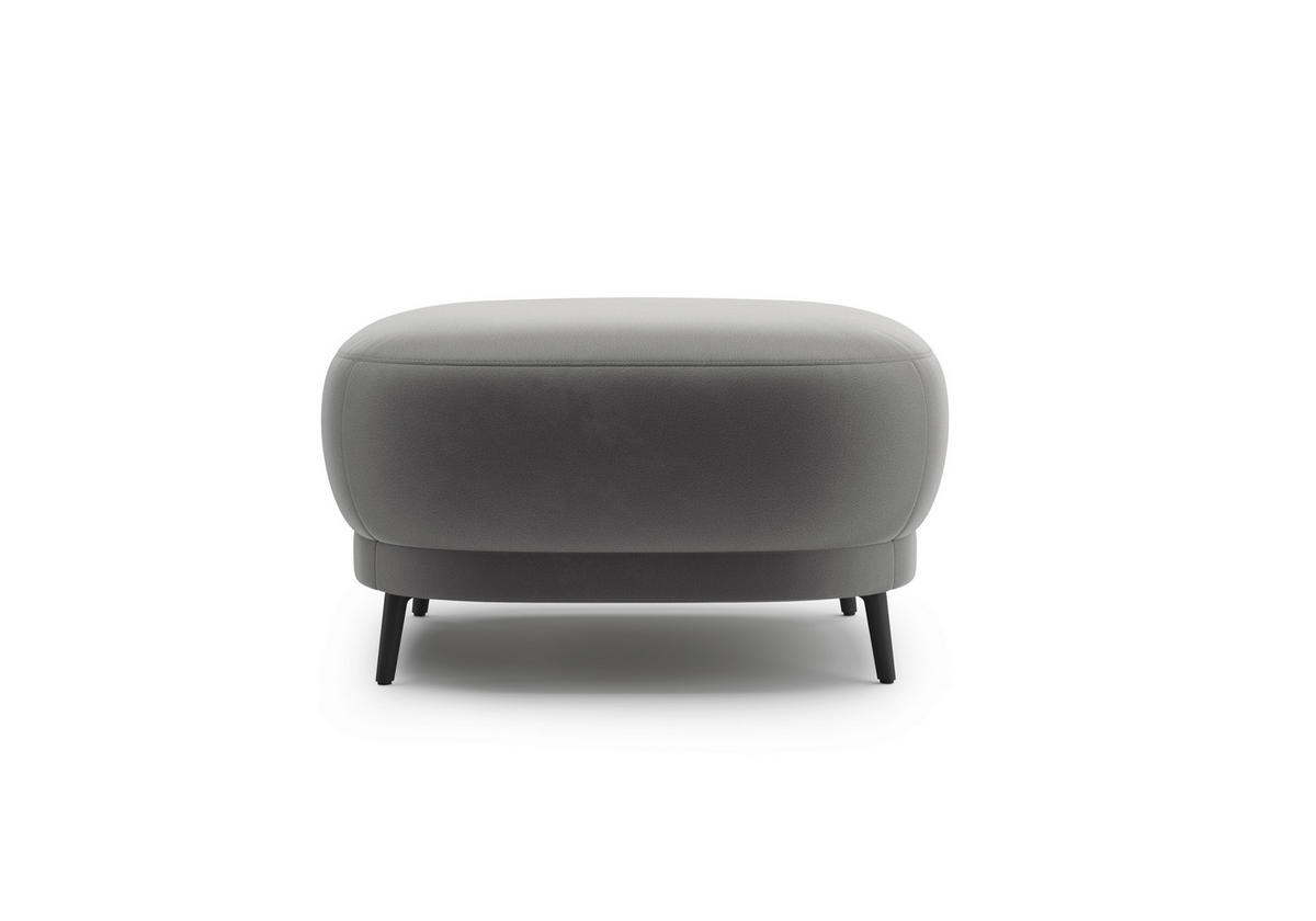 HOCKER in Textil Grau  - Schwarz/Grau, MODERN, Textil/Metall (90/49/90cm) - Sit & More