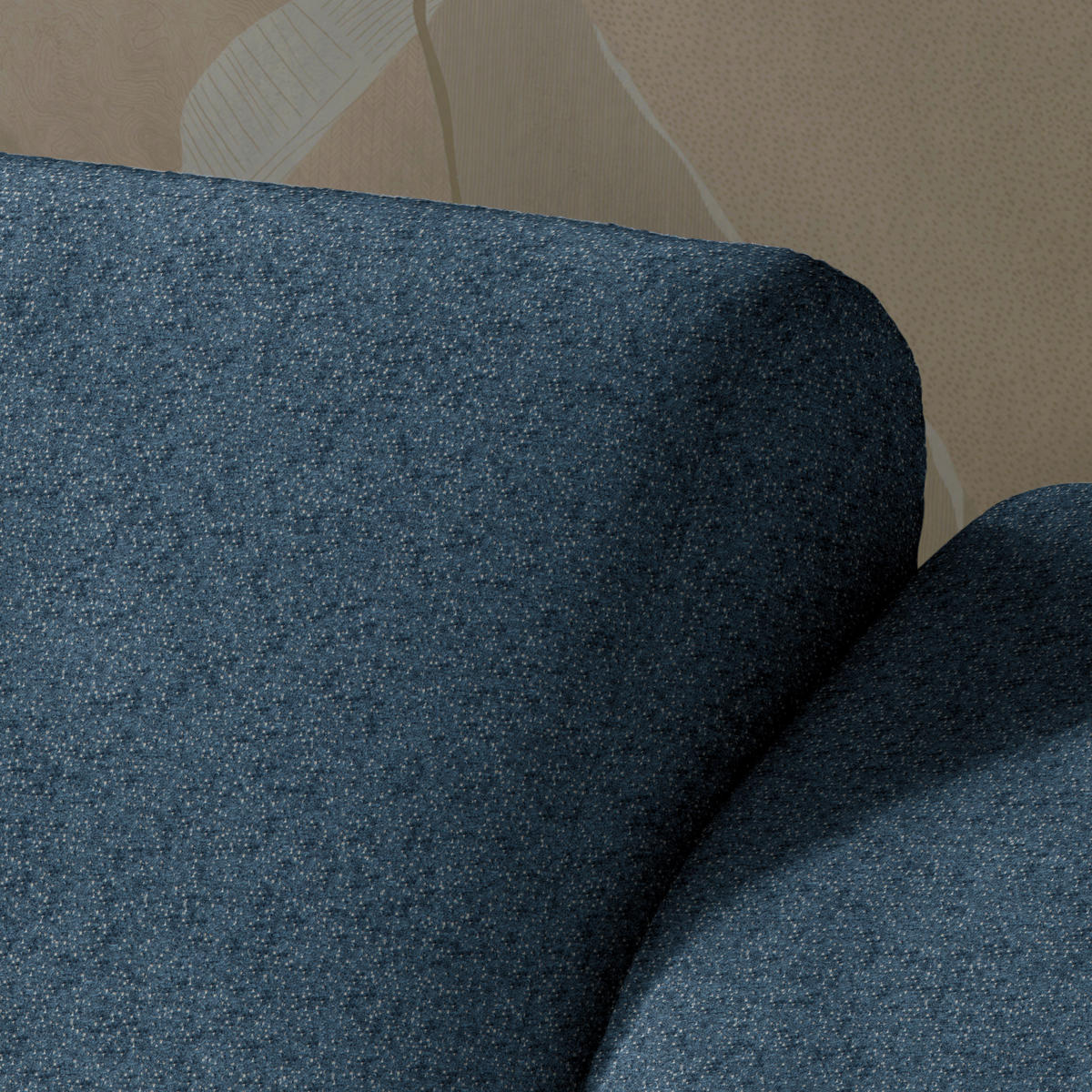 ECKSOFA  in Velours Dunkelblau  150/329 cm  - Dunkelblau, Natur, Holz/Textil (150/329cm) - Lomoco