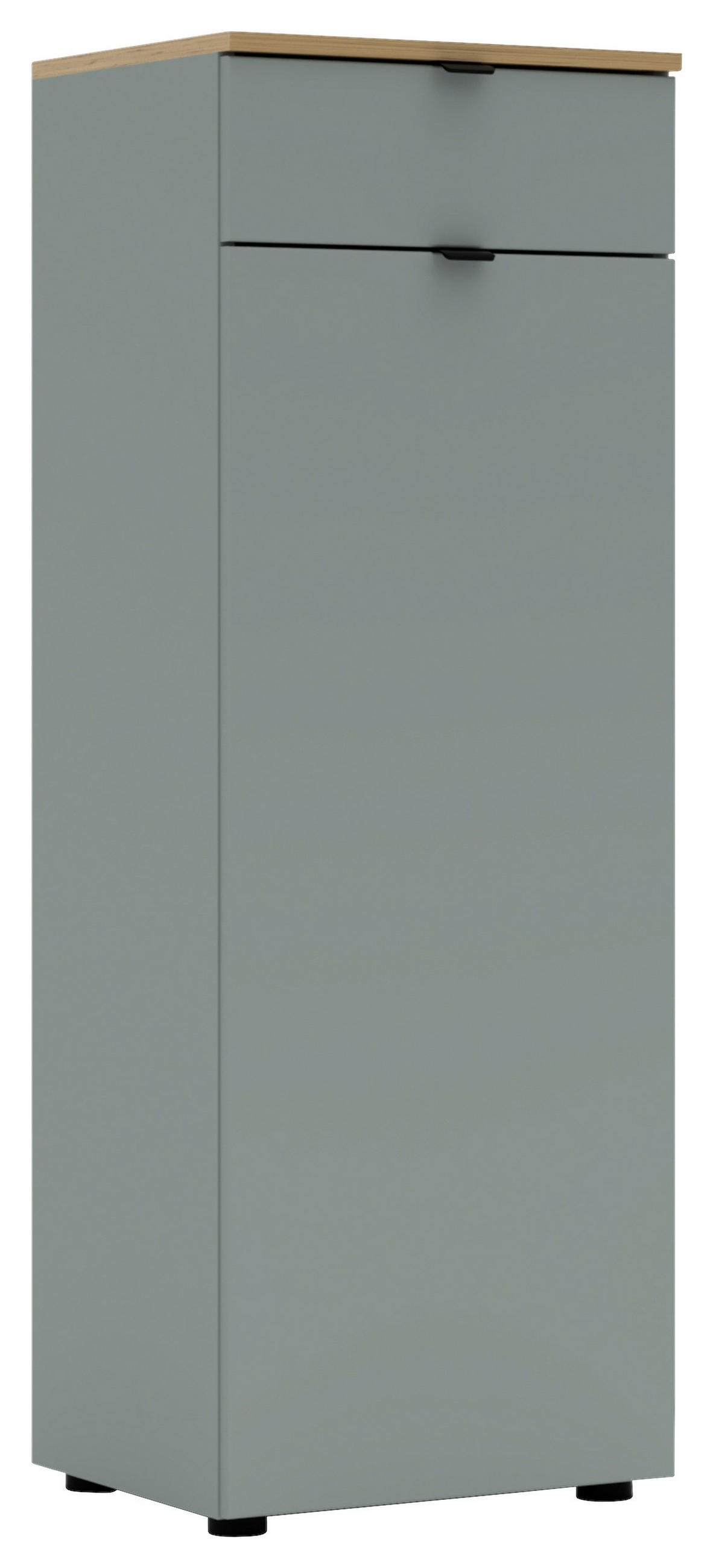 KOMMODE , 45/127/38 cm, 1 Schublade(n)  - Schilfgrün/Schwarz, KONVENTIONELL, Holzwerkstoff/Metall (45/127/38cm) - Voleo