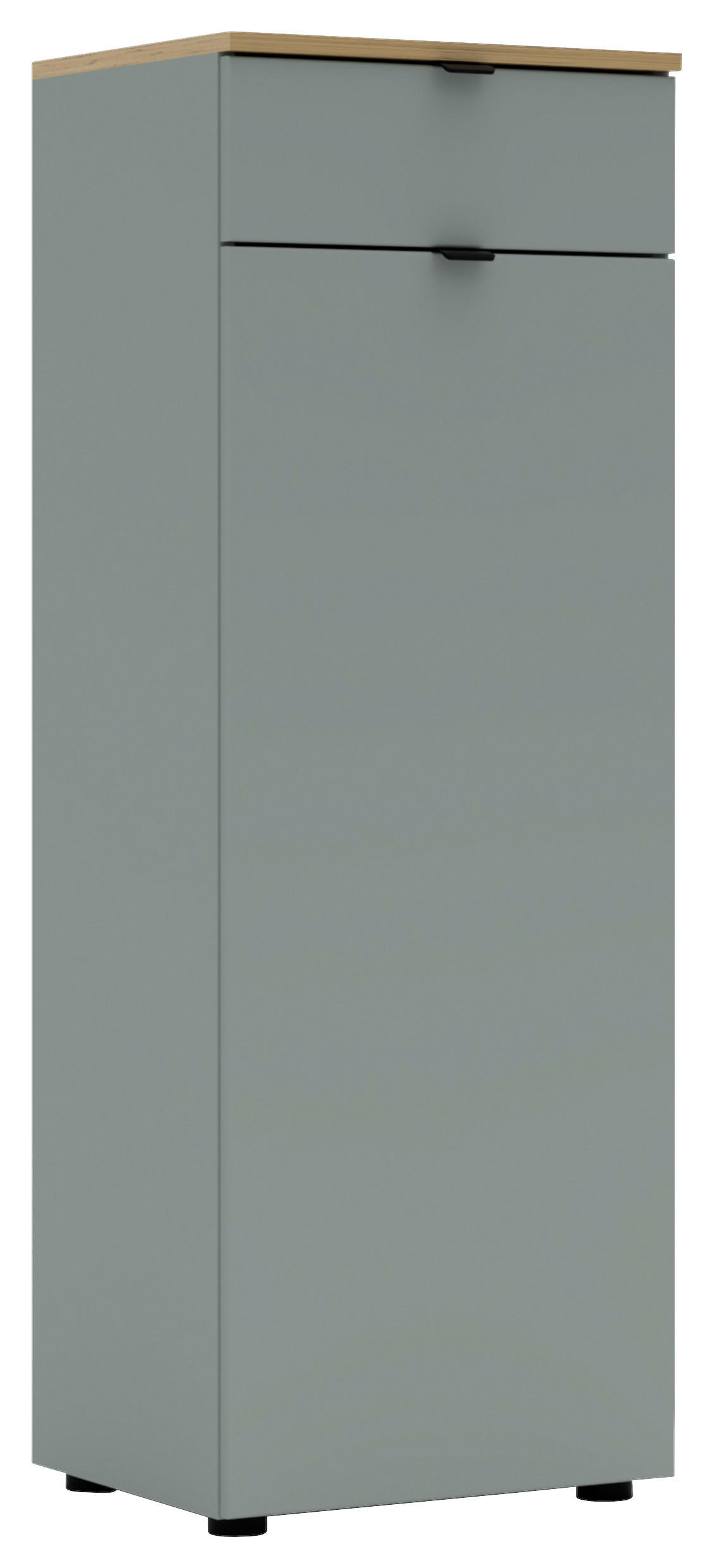 Voleo Kommode Eiche Artisan, Schilfgrün 45x127x38 cm