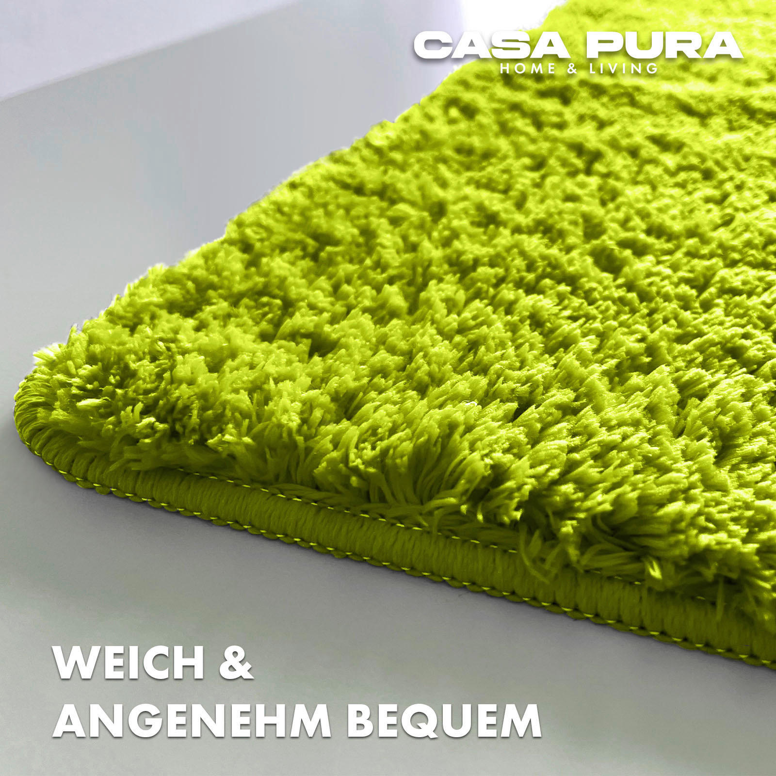 Thumbnail - Floordirekt Badematte Sky, Hellgrün, Textil, Uni, rechteckig, 80x150 cm, Oeko-Tex® Standard 100, für Fußbodenheizung gee...