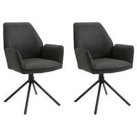 ARMLEHNSTUHL-SET  in Stahl  - Anthrazit/Schwarz, KONVENTIONELL, Textil/Metall (57/89/61cm) - MID.YOU