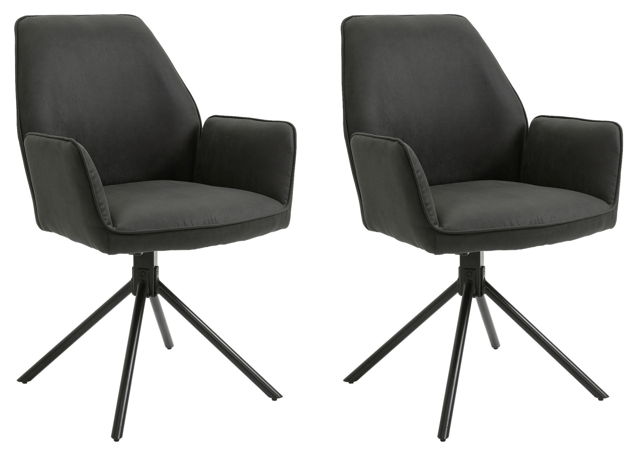 Armlehnstuhl Blair Anthrazit Gepolstert 2-er Set