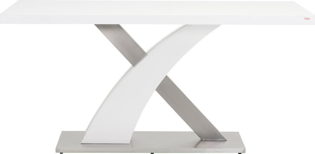 TRPEZARIJSKI STO  bela   - bela, Dizajnerski, staklo/metal (160/76/90cm) - Xora