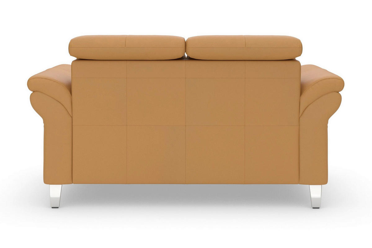2-SITZER-SOFA 156/84/93 cm ARNGAST E in Echtleder Currygelb   - Chromfarben/Currygelb, Basics, Leder/Metall (156/84/93cm) - Sit & More