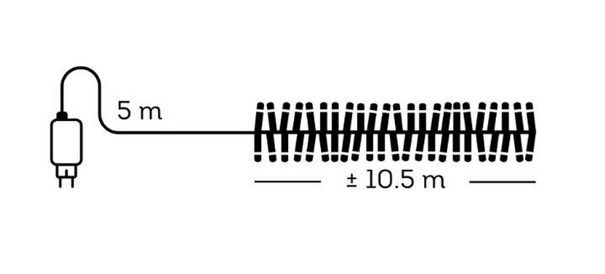 SVETLOBNA GIRLANDA     2700-3000 K   - črna, Basics, kovina/umetna masa (1050cm) - X-Mas