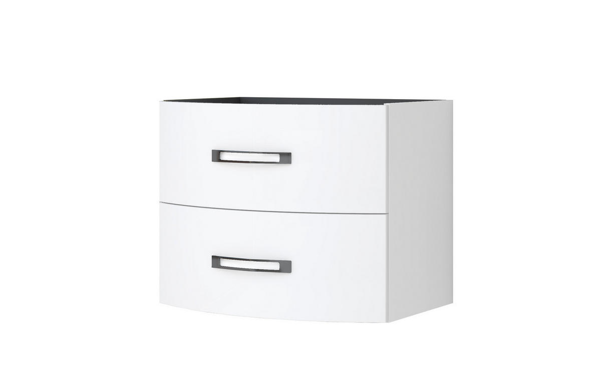 SPODNÍ UMYVADLOVÁ SKŘÍŇKA, bílá, bílá, 69/55/52 cm - bílá/barvy stříbra, Basics, kov/kompozitní dřevo (69/55/52cm) - Welnova