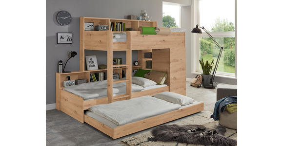 ETAGENBETT 90/200 cm Eiche Artisan  - Eiche Artisan, Design, Holzwerkstoff (90/200cm) - Xora