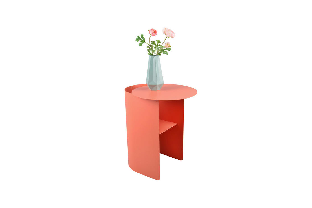 BEISTELLTISCH 45/38/51 cm Aprikose rund  - Aprikose, Basics, Metall (45/38/51cm) - Milino