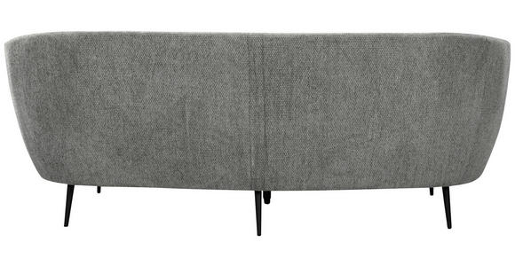 3-SITZER-SOFA Struktur Grau  - Schwarz/Grau, Design, Textil/Metall (234/89/105cm) - Ambia Home