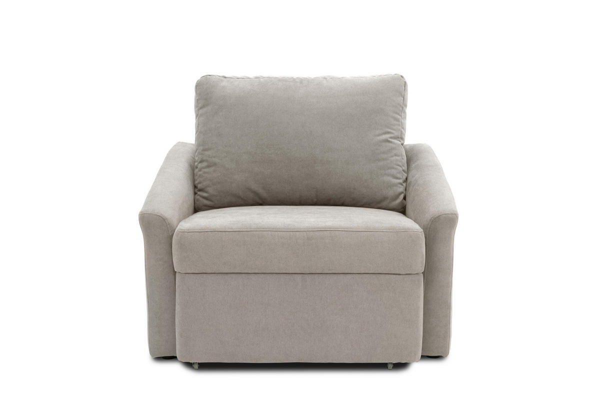 SCHLAFSESSEL RELAX BOX Mikrofaser Silberfarben    - Beige/Silberfarben, Basics, Kunststoff/Textil (108/86/96cm) - MID.YOU