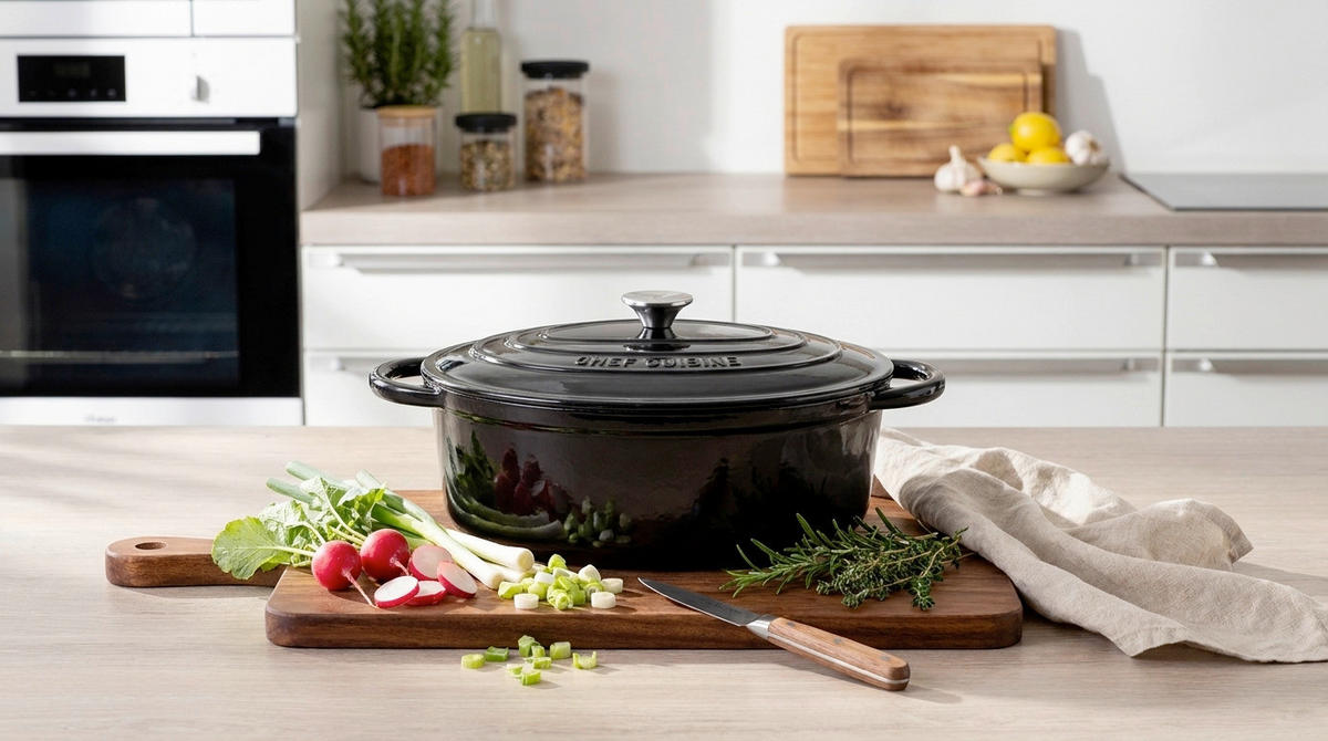 BRÄTER 6,7 L  - Schwarz Hochglanz, Basics, Metall (42/29.5/15cm) - CHEF CUISINE