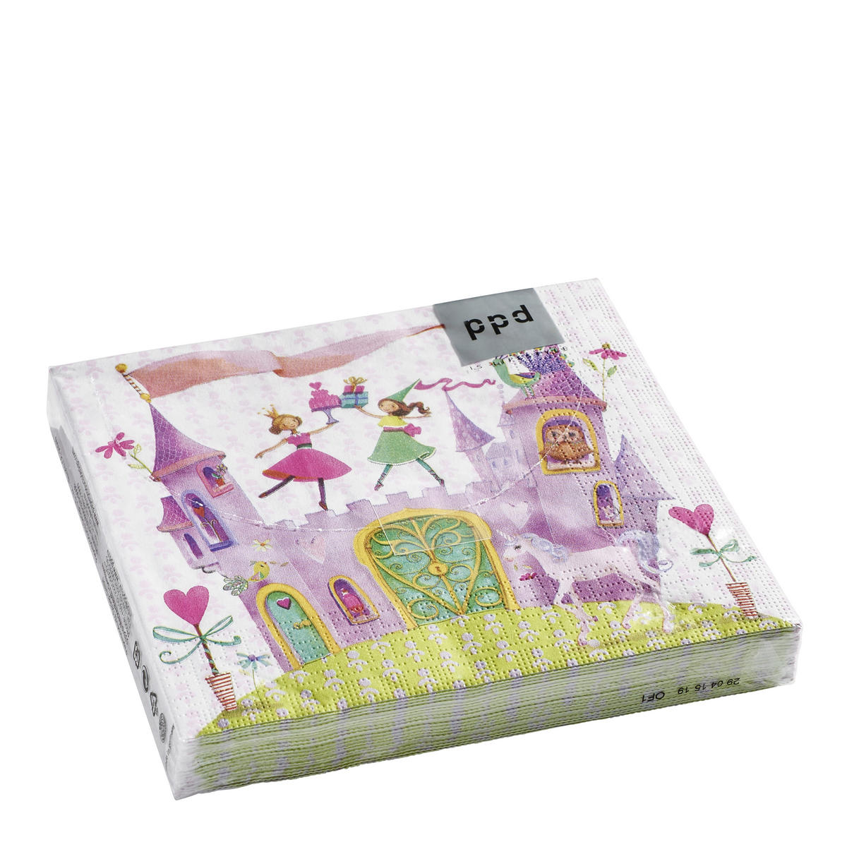 SERVIETTE  33/33 cm   - Weiss/Hellrosa, Basics, Papier (33/33cm) - PPD