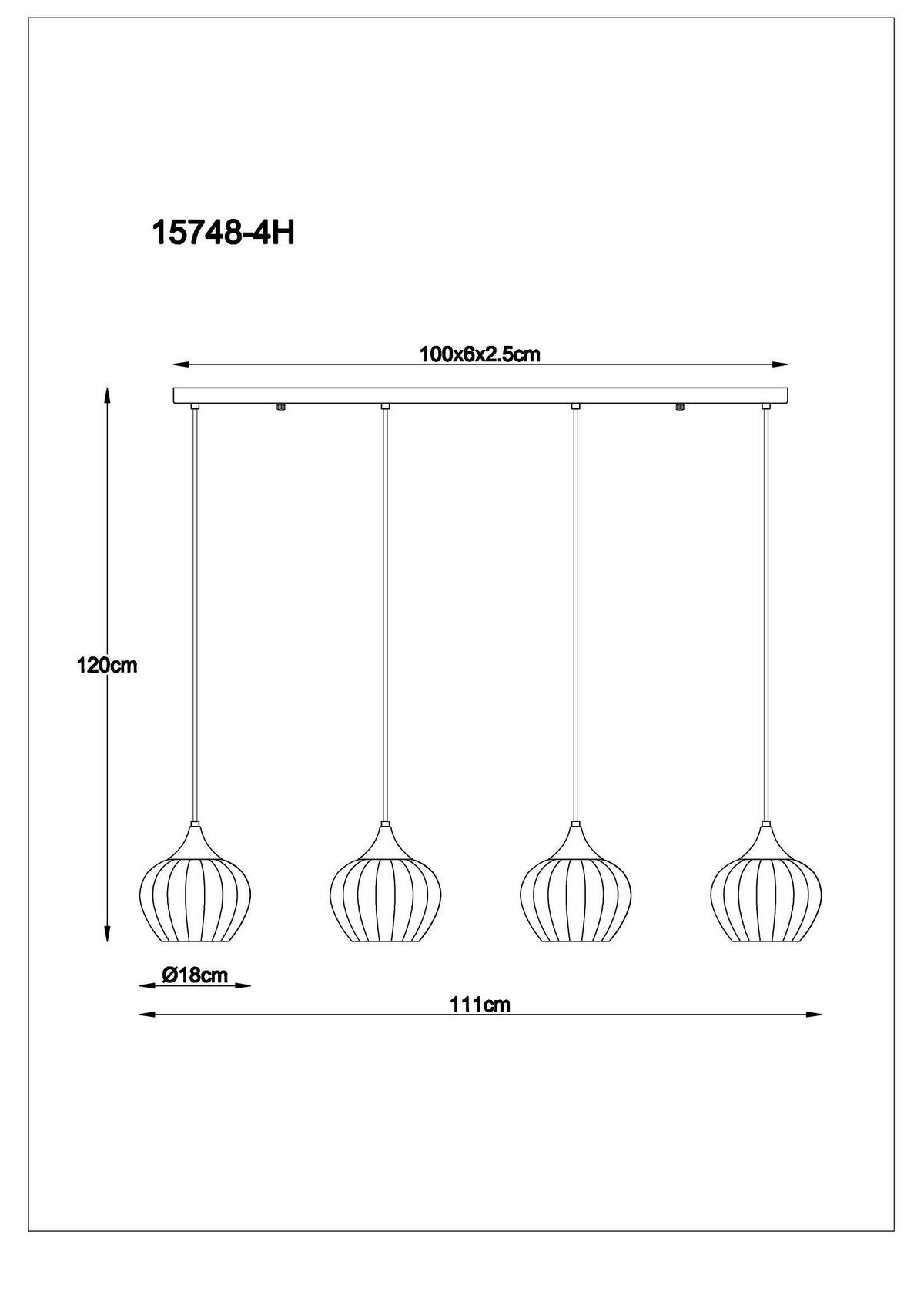 HÄNGELEUCHTE 111/18/120 cm    - Klar/Schwarz, Basics, Glas/Textil (111/18/120cm) - Globo