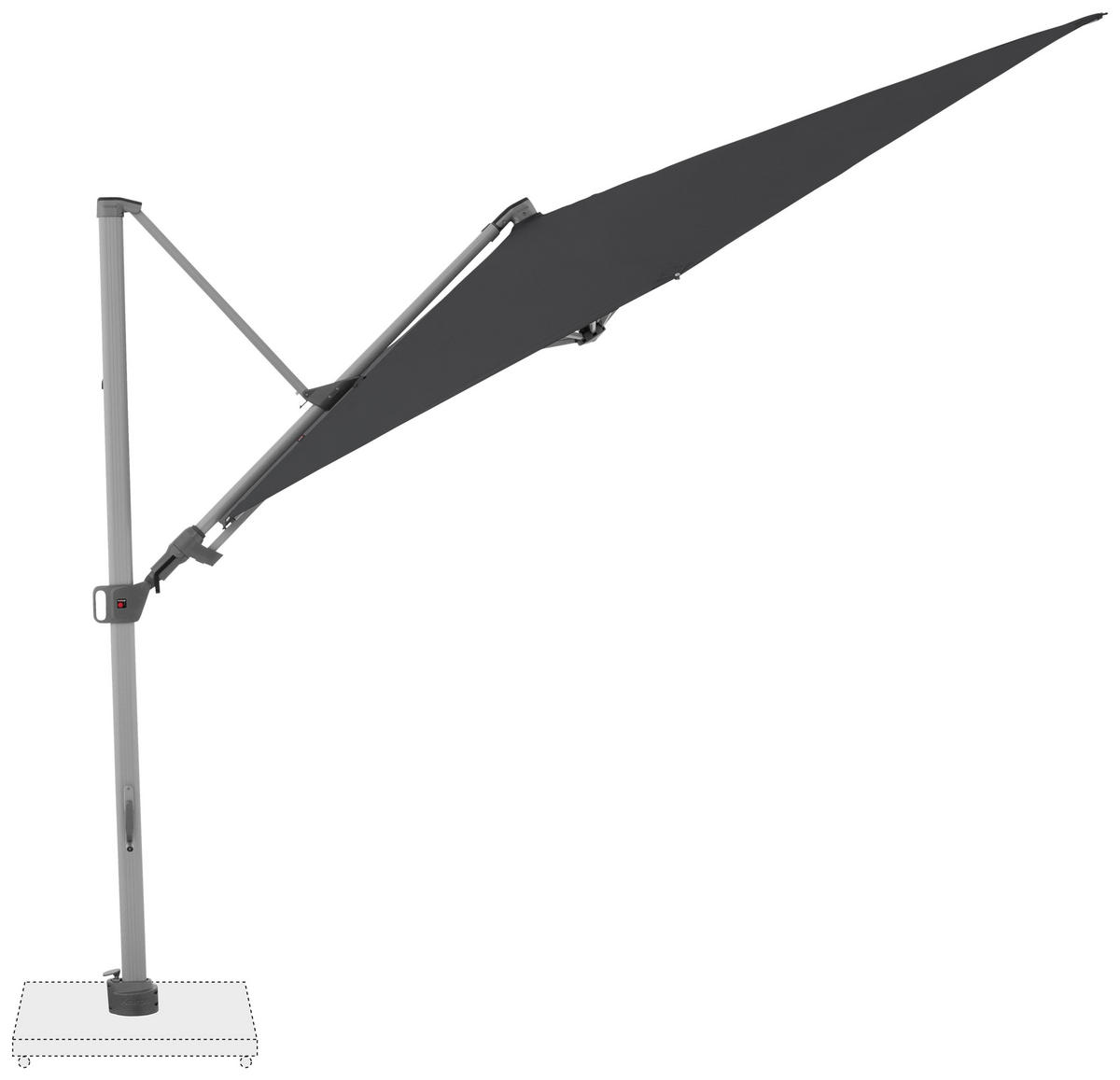 AMPELSCHIRM 275 cm Dunkelgrau  - Dunkelgrau/Silberfarben, KONVENTIONELL, Textil/Metall (275/263cm) - KNIRPS