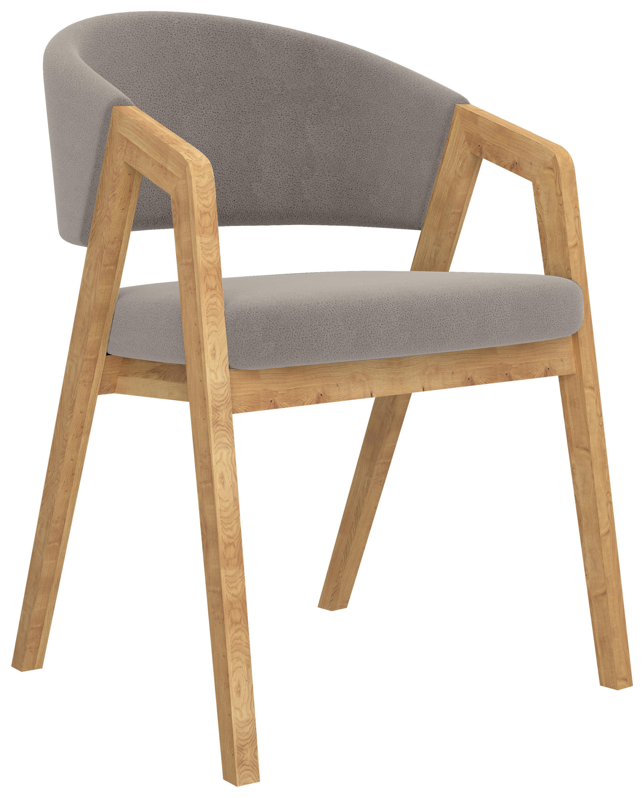 ARMLEHNSTUHL  Stoffauswahl Mikrofaser  Hellgrau  - Hellgrau, KONVENTIONELL, Holz/Textil (59/81/60cm) - Carryhome