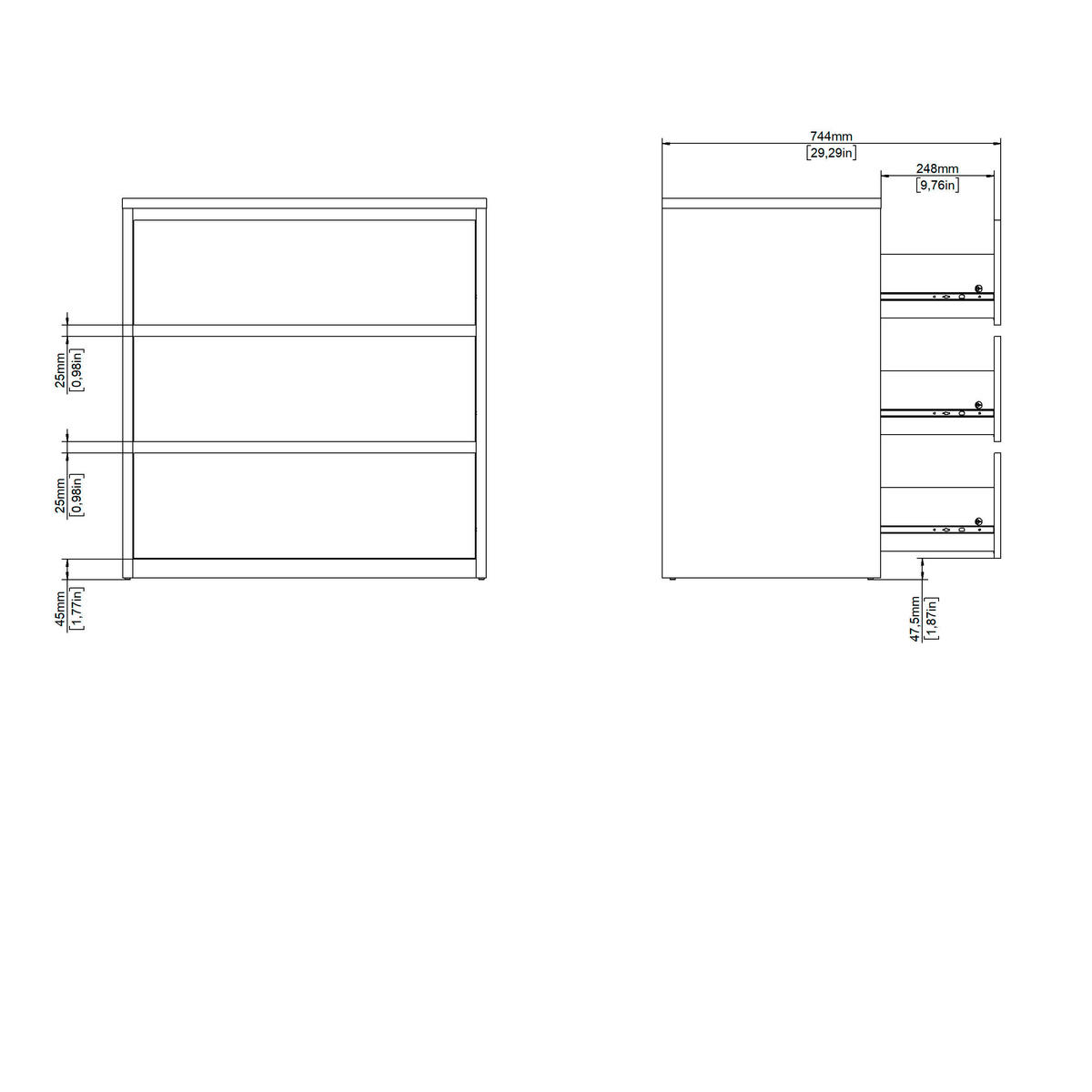 KOMMODE  in 80/84/48 cm  - Weiß, KONVENTIONELL, Holzwerkstoff (80/84/48cm) - Boxxx