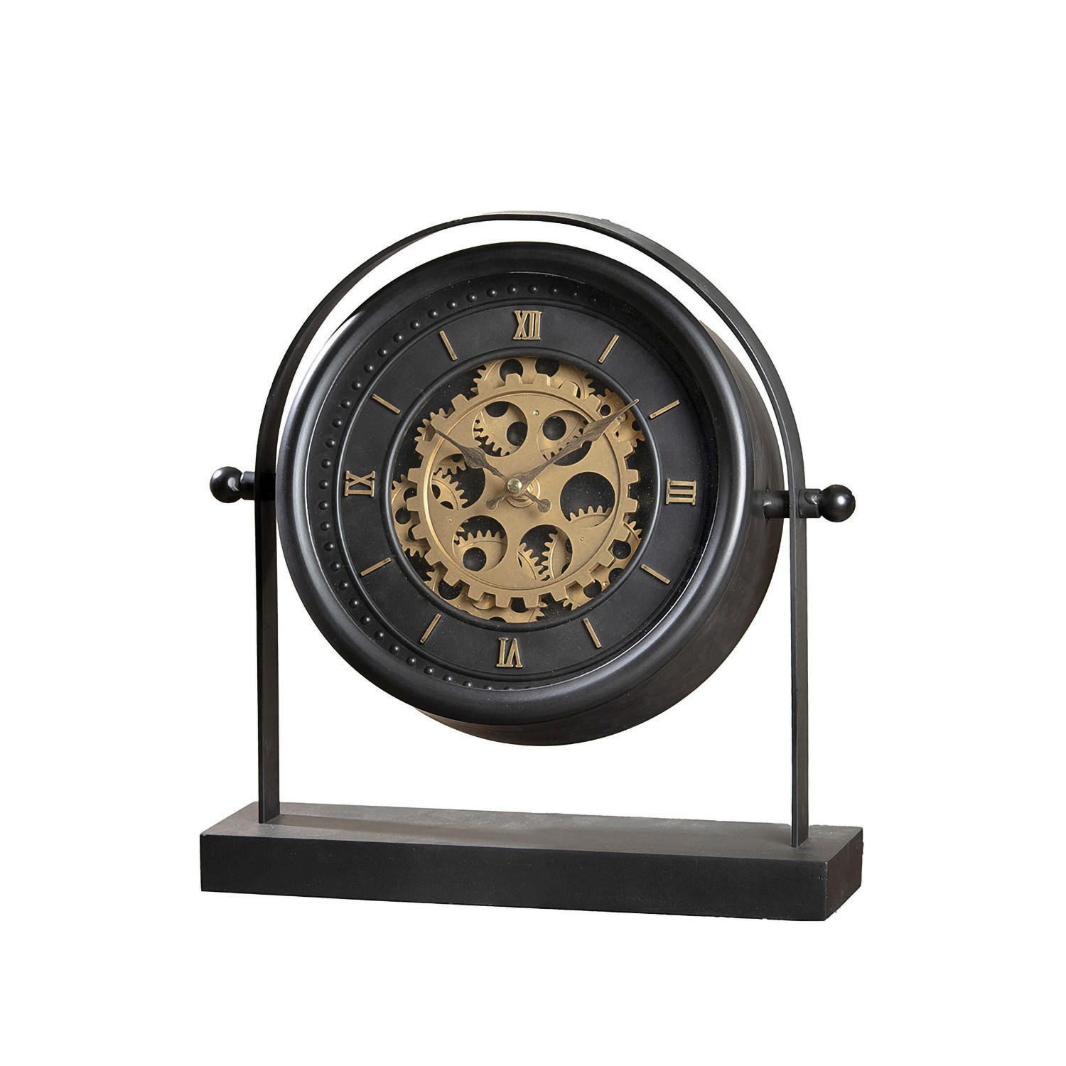 TISCHUHR  Schwarz  - Schwarz, LIFESTYLE, Kunststoff/Metall (32/34/10cm)