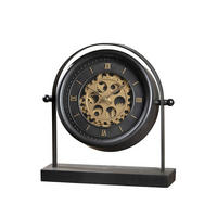 TISCHUHR  Schwarz  - Schwarz, LIFESTYLE, Kunststoff/Metall (32/34/10cm)