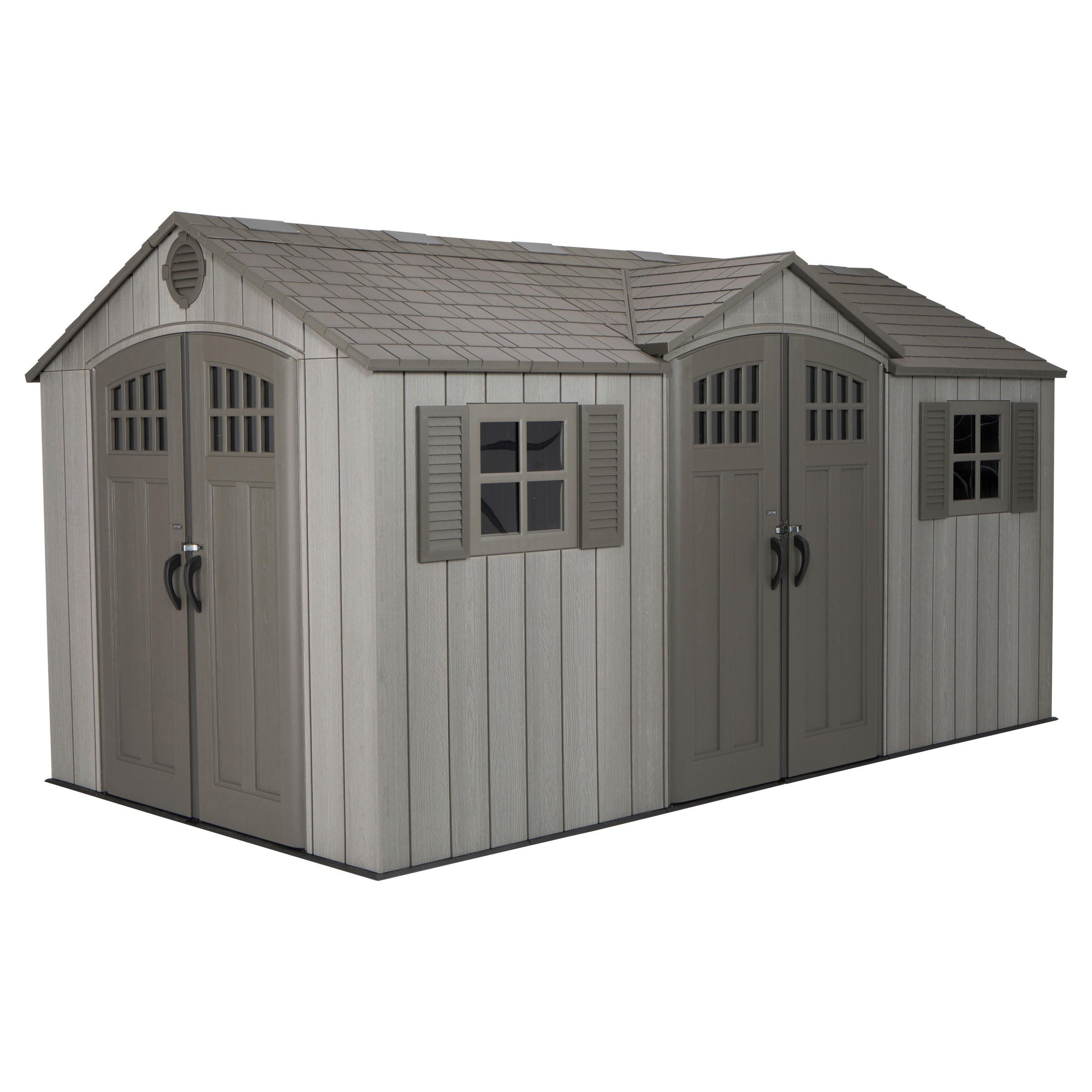 GERÄTEHAUS 457/244/244 cm  - Dunkelgrau, Basics, Kunststoff (457/244/244cm) - Ambia Garden