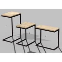 POMOĆNI STOLIĆ boje bukve  drvo   - crna/boje bukve, Natur, drvo/metal (30/60/45cm) - Xora