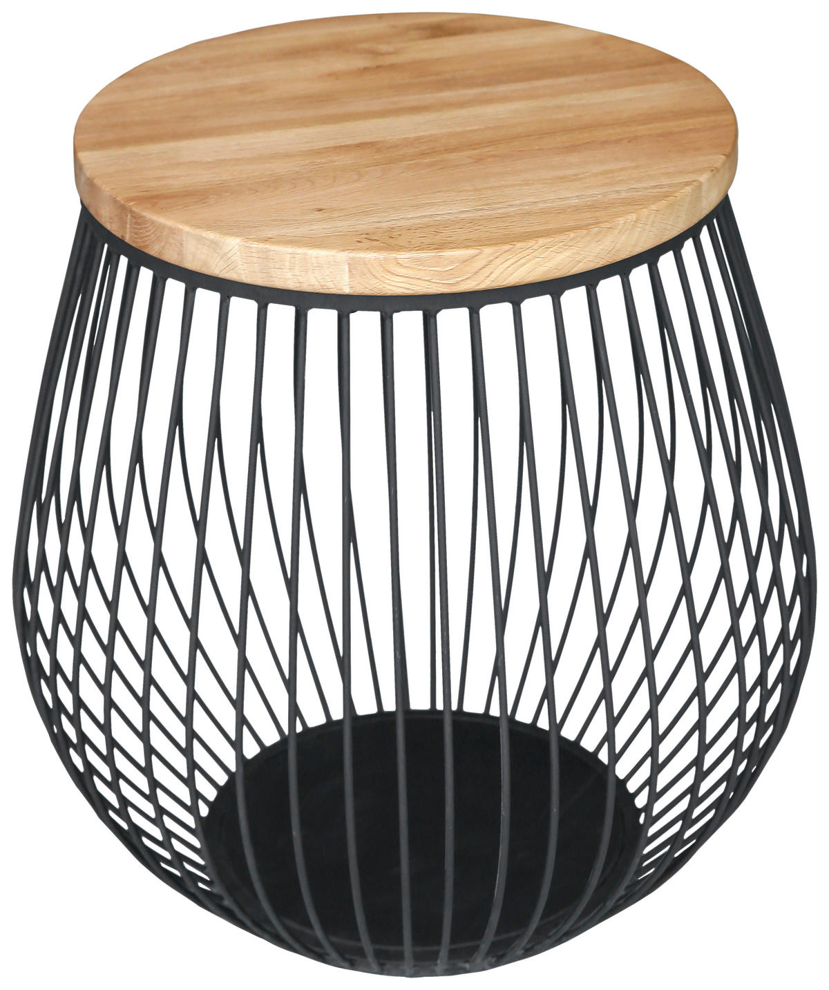 ODKLÁDACÍ STOLEK, dub, přírodní barvy, černá - černá/přírodní barvy, Design, kov/dřevo (54/54/52,5cm) - Novel