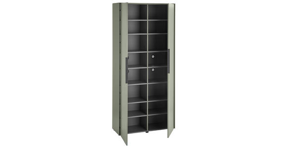 SCHUHSCHRANK  in 90/195/38 cm  - Salbeigrün/Schwarz, Design, Holzwerkstoff/Kunststoff (90/195/38cm) - Voleo