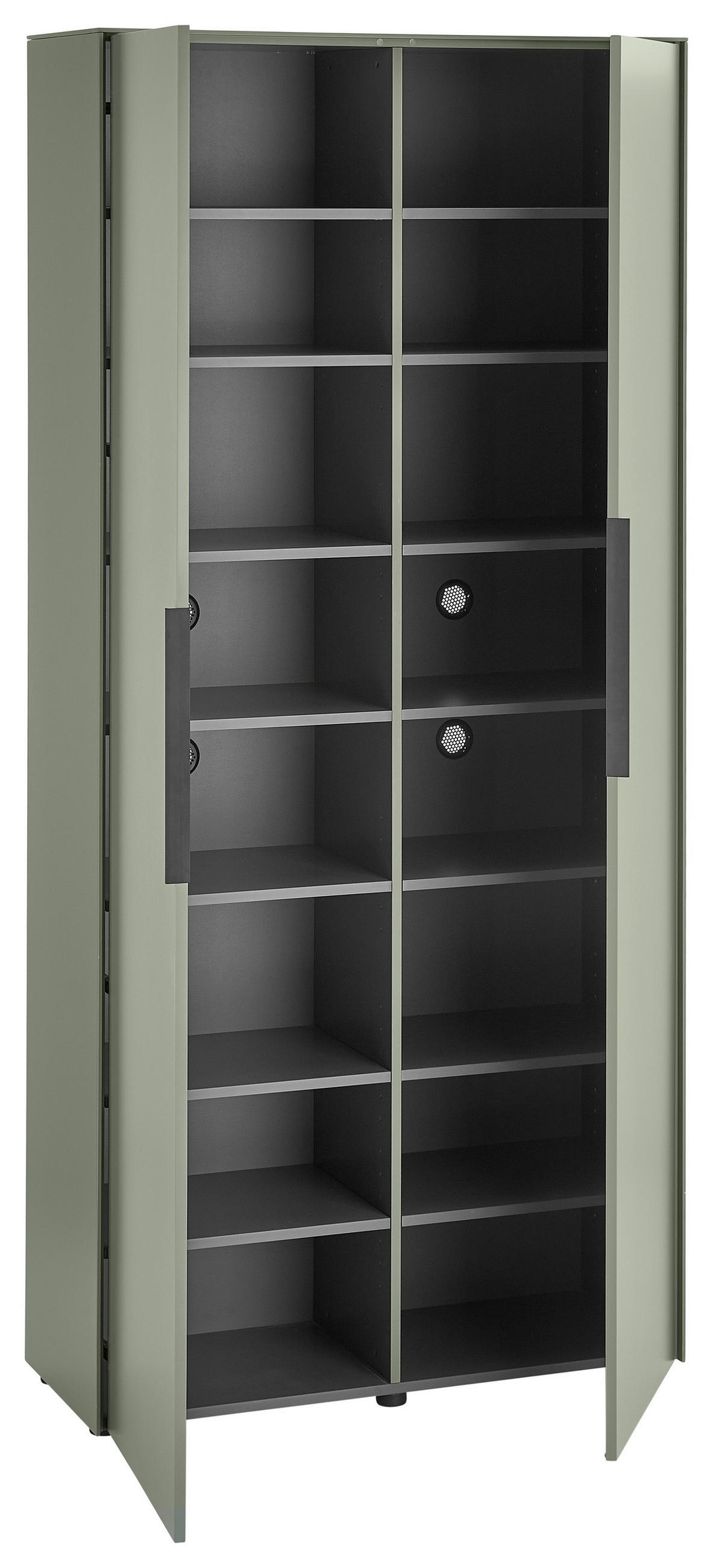 SCHUHSCHRANK  in 90/195/38 cm  - Salbeigrün/Schwarz, Design, Holzwerkstoff/Kunststoff (90/195/38cm) - Voleo