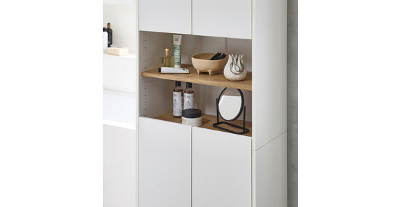 HOCHSCHRANK 61,6/182,8/32,2 cm - Eichefarben/Weiß, KONVENTIONELL, Holzwerkstoff (61,6/182,8/32,2cm) - Xora