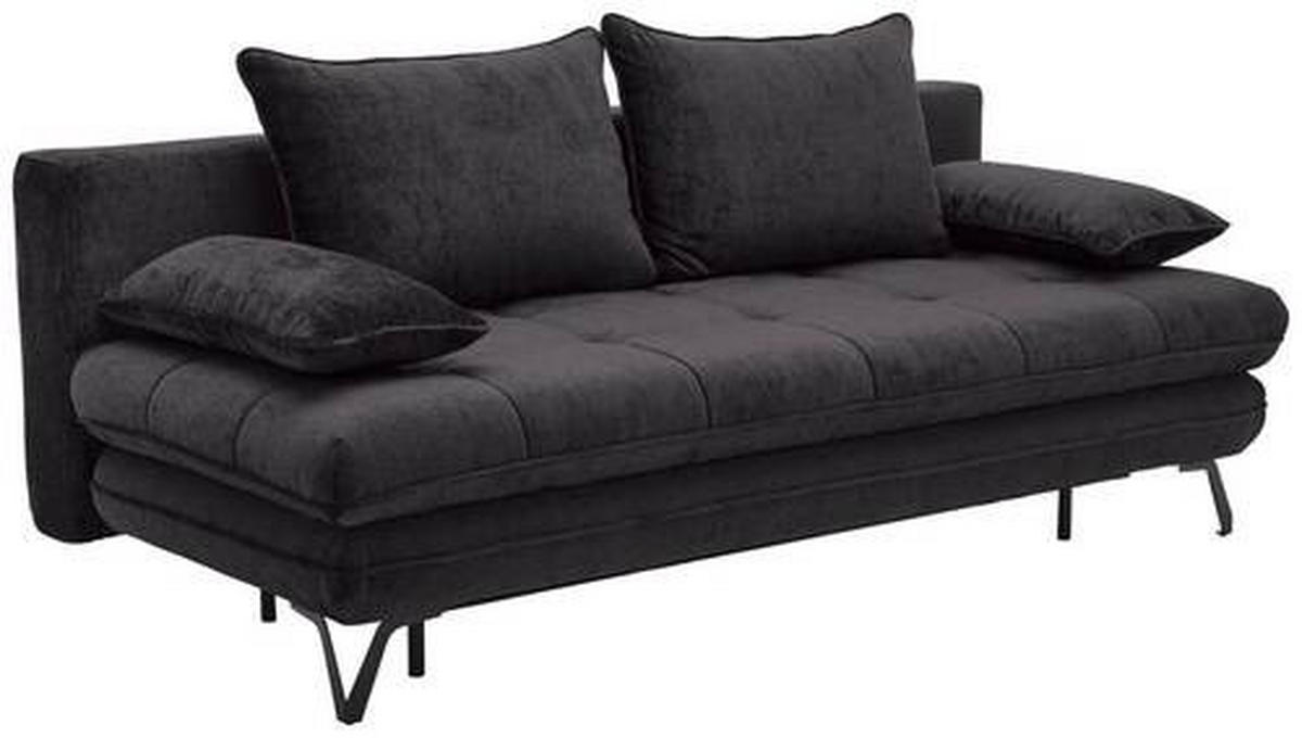 SCHLAFSOFA in Textil Schwarz  - Schwarz, Design, Textil/Metall (205/79-96/85cm) - Novel