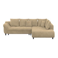 ECKSOFA Chenille, Struktur Beige  - Beige/Schwarz, Konventionell, Textil (309/197cm) - MID.YOU