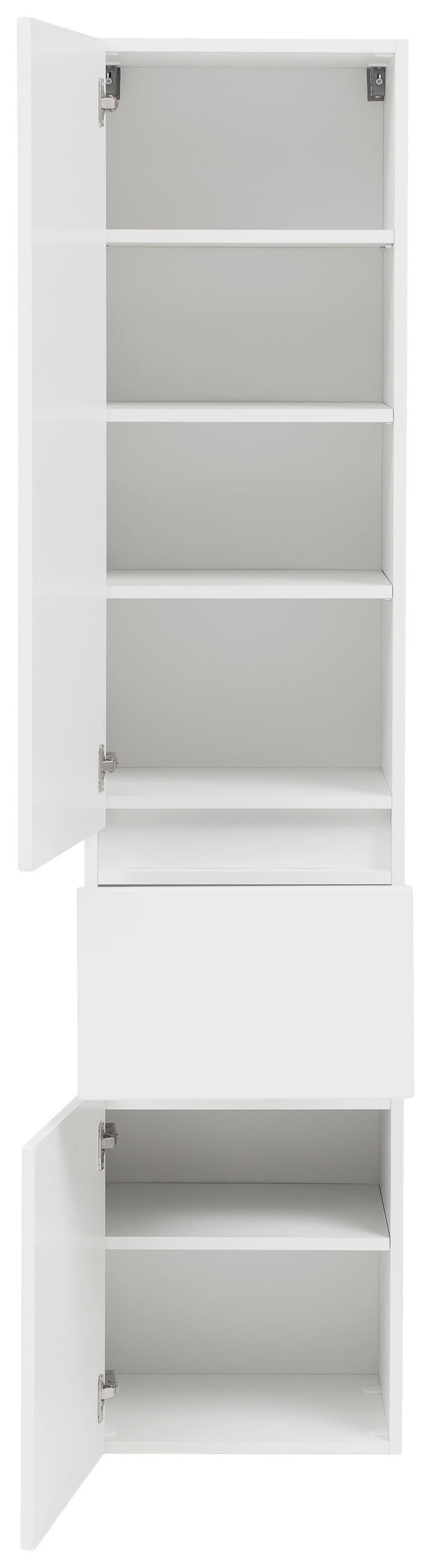 VYSOKÁ SKŘÍŇ, bílá, bílá, 40/180/35 cm - bílá/barvy stříbra, Konvenční, kompozitní dřevo/plast (40/180/35cm) - Held