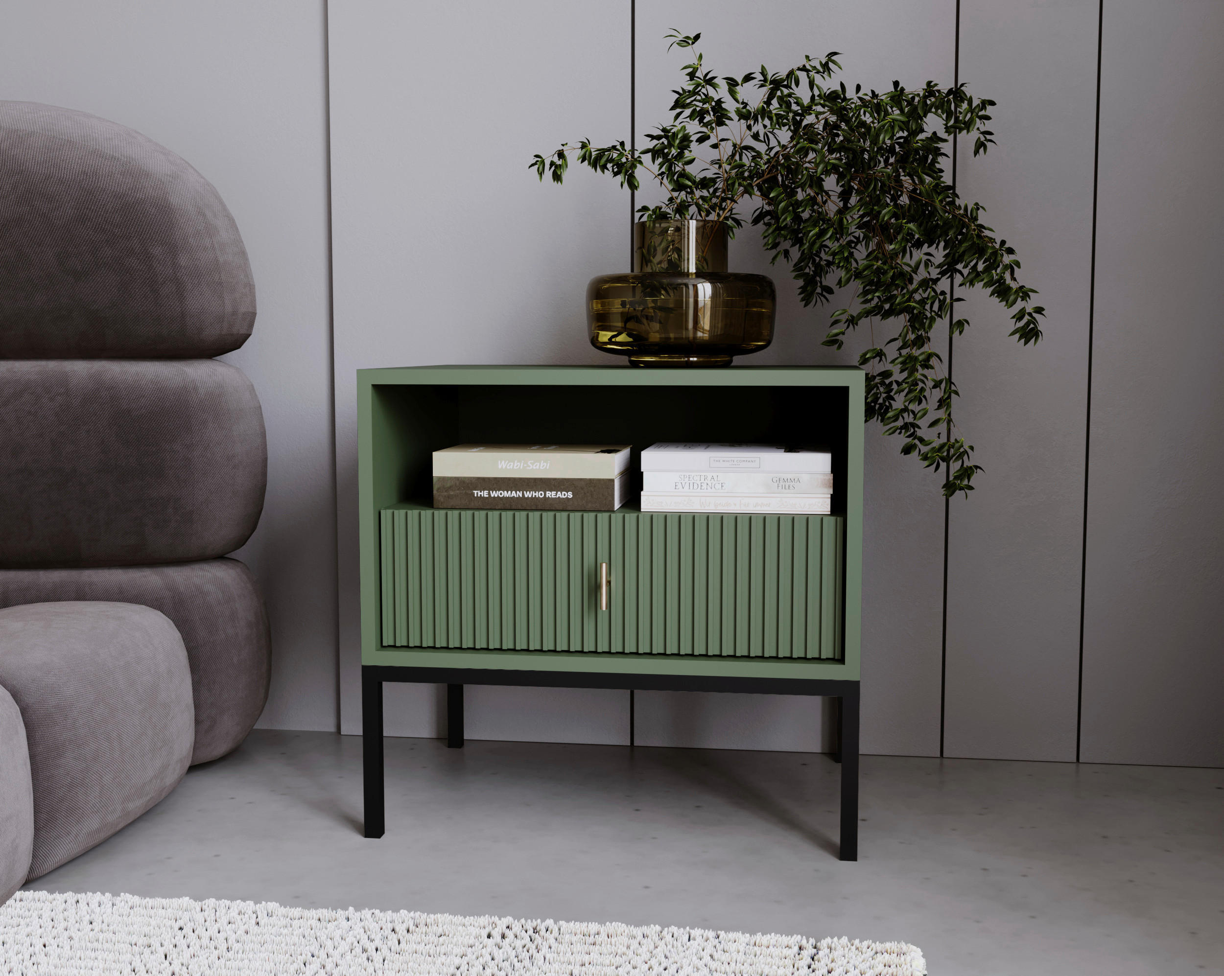 NACHTSCHRANK 53,9/52,4/39 cm  - Goldfarben/Schwarz, Design, Holzwerkstoff/Metall (53,9/52,4/39cm) - Boxxx