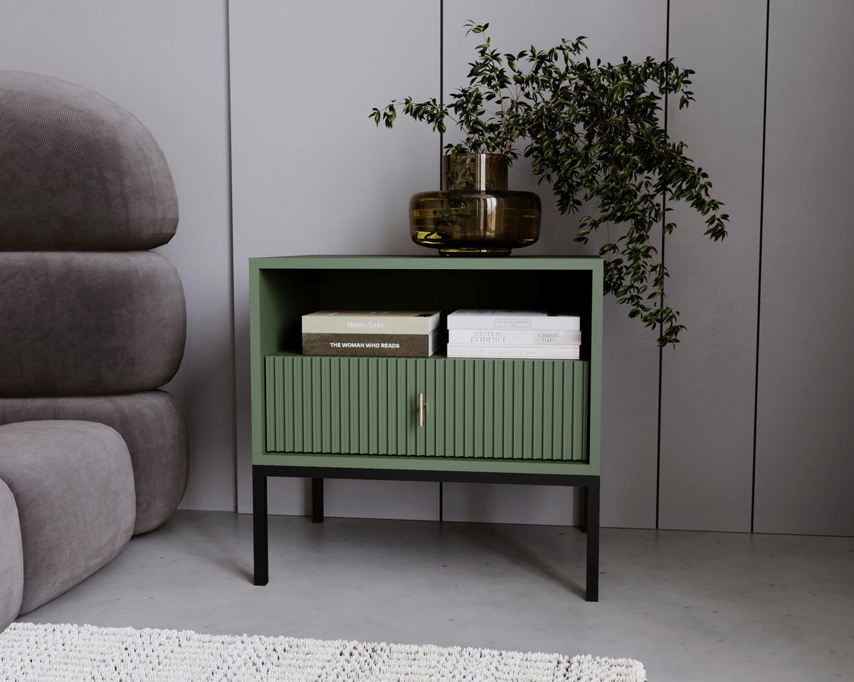 NACHTSCHRANK 53,9/52,4/39 cm  - Goldfarben/Schwarz, Design, Holzwerkstoff/Metall (53,9/52,4/39cm) - Boxxx