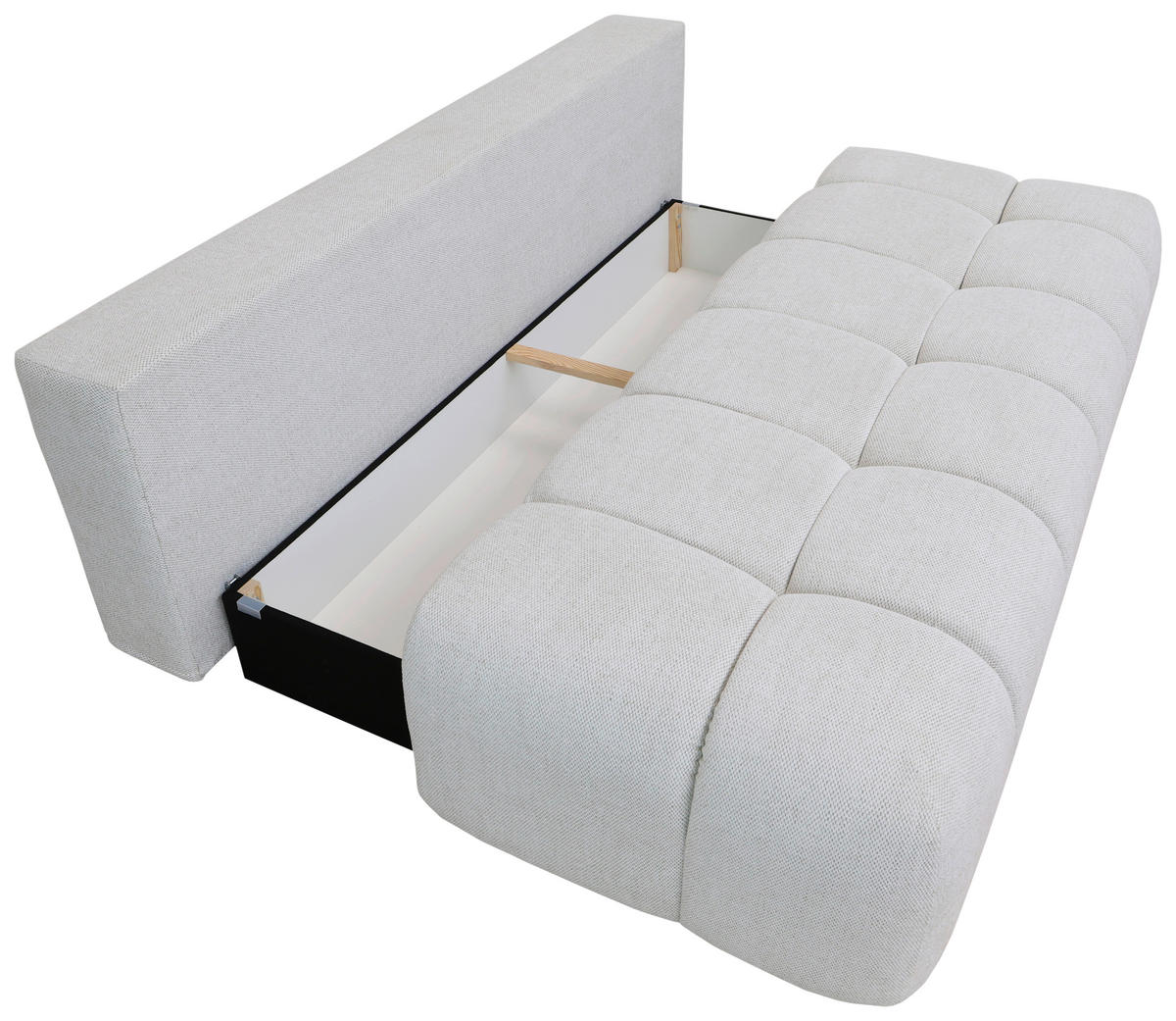BOXSPRINGSOFA in Chenille Ecru  - Ecru/Schwarz, MODERN, Kunststoff/Textil (210/72/105cm) - Cantus