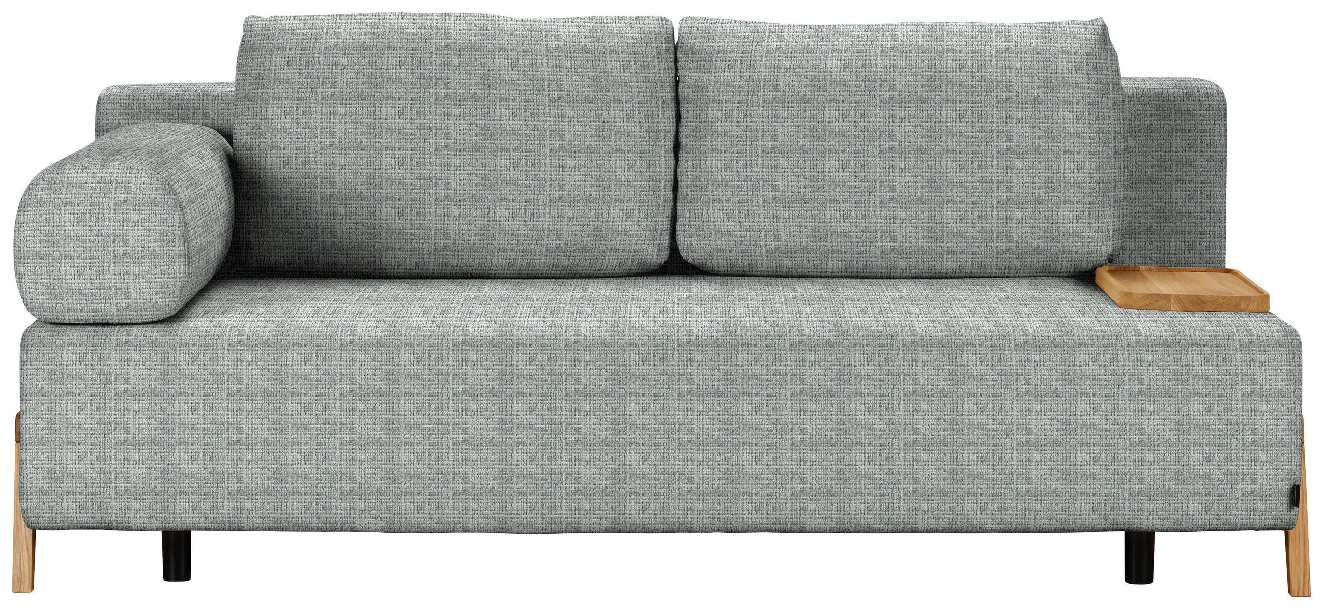 SCHLAFSOFA Chenille Grau  - Naturfarben/Grau, Design, Holz/Textil (211/88/102cm) - Niels Andersson