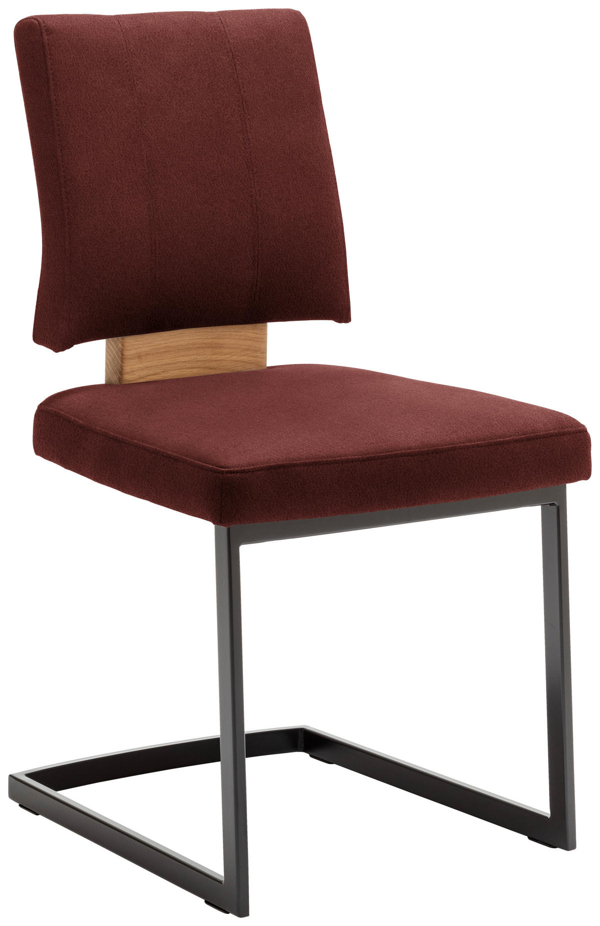 SCHWINGSTUHL  in Stahl Mikrofaser  - Eichefarben/Rot, Design, Holz/Textil (50/88/60cm) - Venda