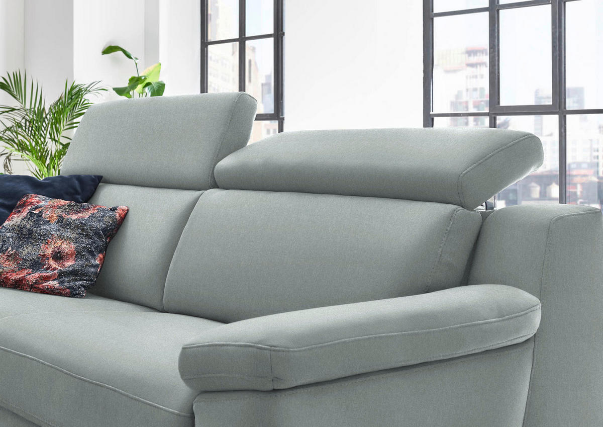3-SITZER-SOFA in Chenille Salbeigrün  - Salbeigrün/Schwarz, Design, Textil/Metall (230/104/104cm) - Valdera