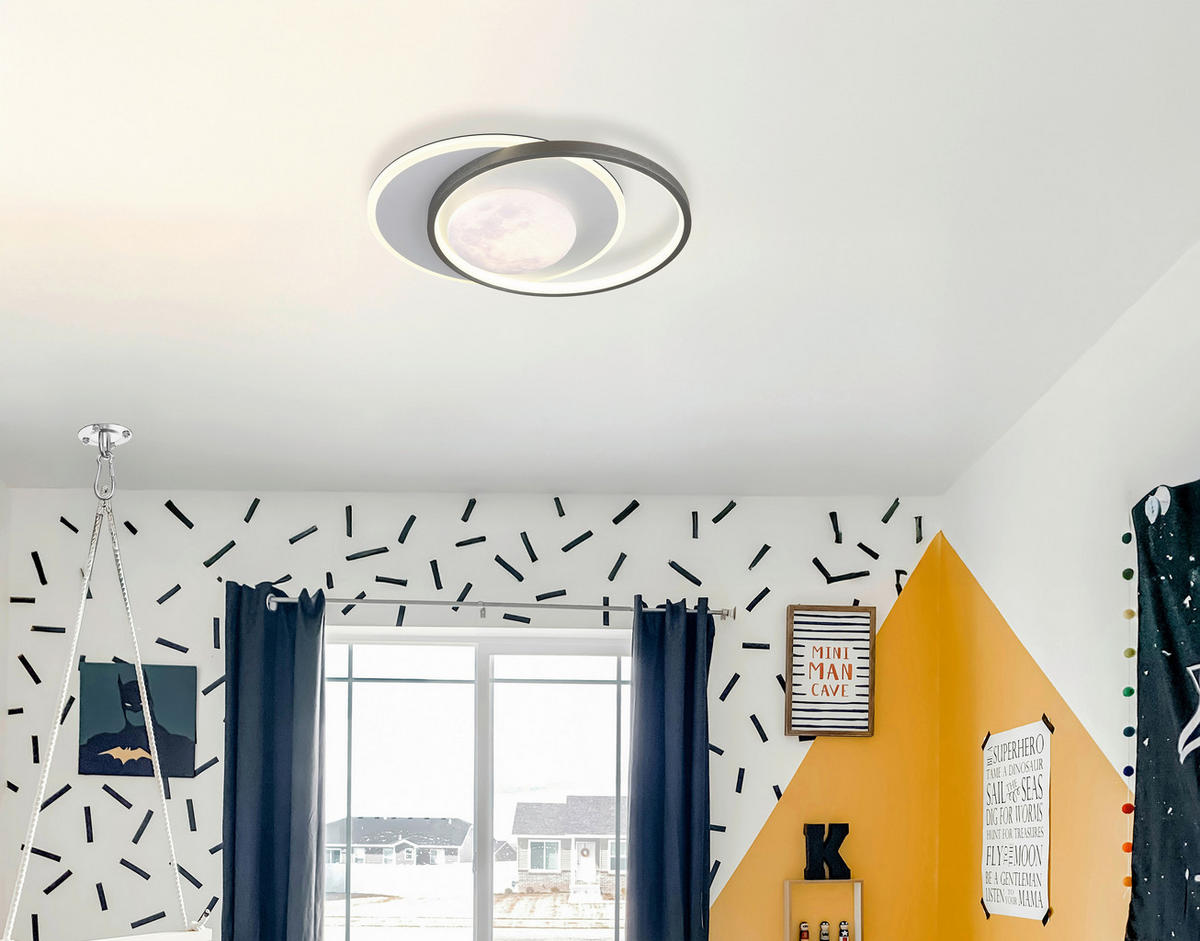 LED-DECKENLEUCHTE 36,9/30/8,3 cm   - Schwarz/Weiß, Design, Kunststoff/Metall (36,9/30/8,3cm) - Globo