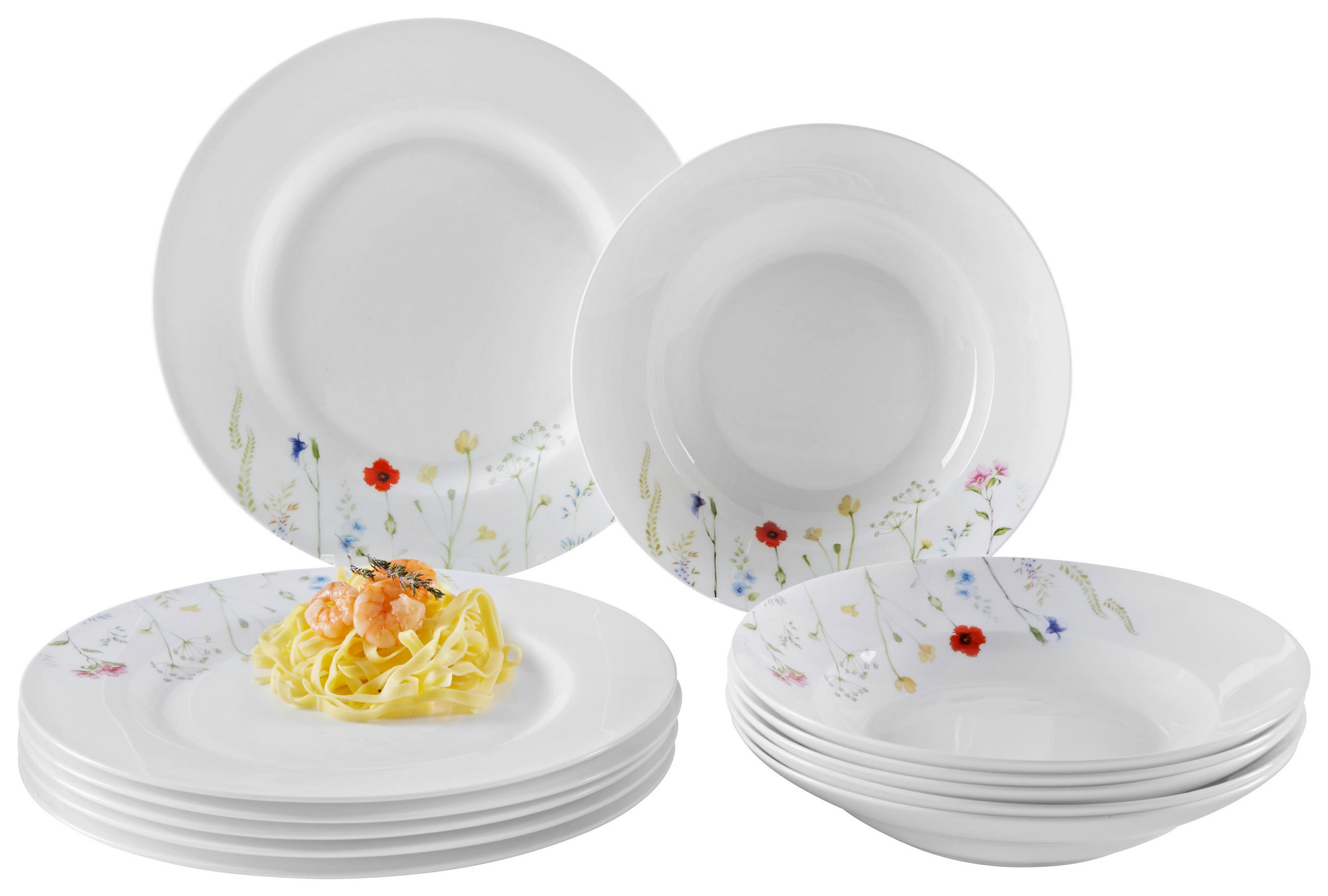 TAFELSERVICE Multicolor Wildflower 12-teilig  - Multicolor, Basics, Keramik - Novel