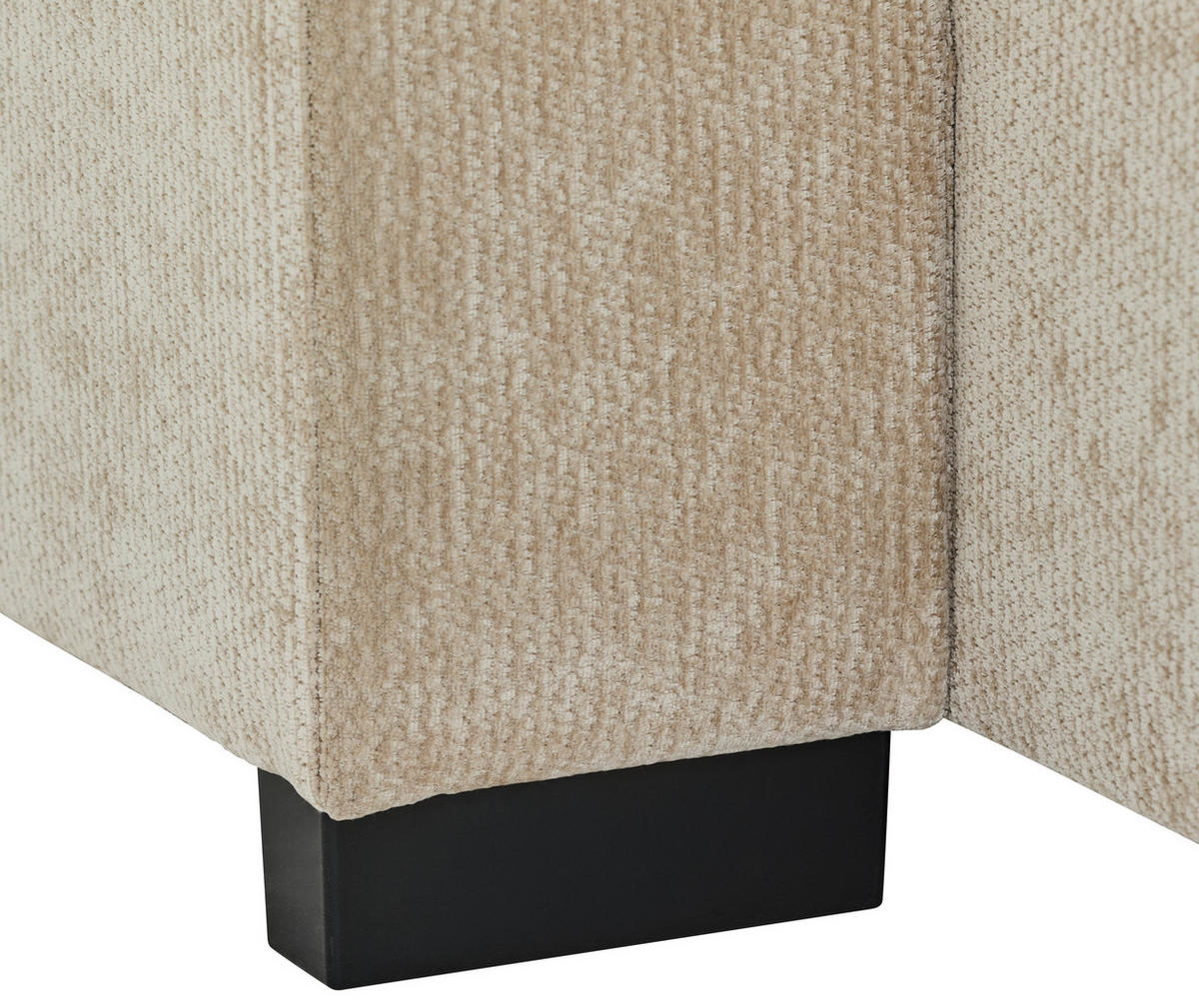 WOHNLANDSCHAFT Beige Chenille  - Beige/Schwarz, KONVENTIONELL, Kunststoff/Textil (140/328/140cm) - Ti'me