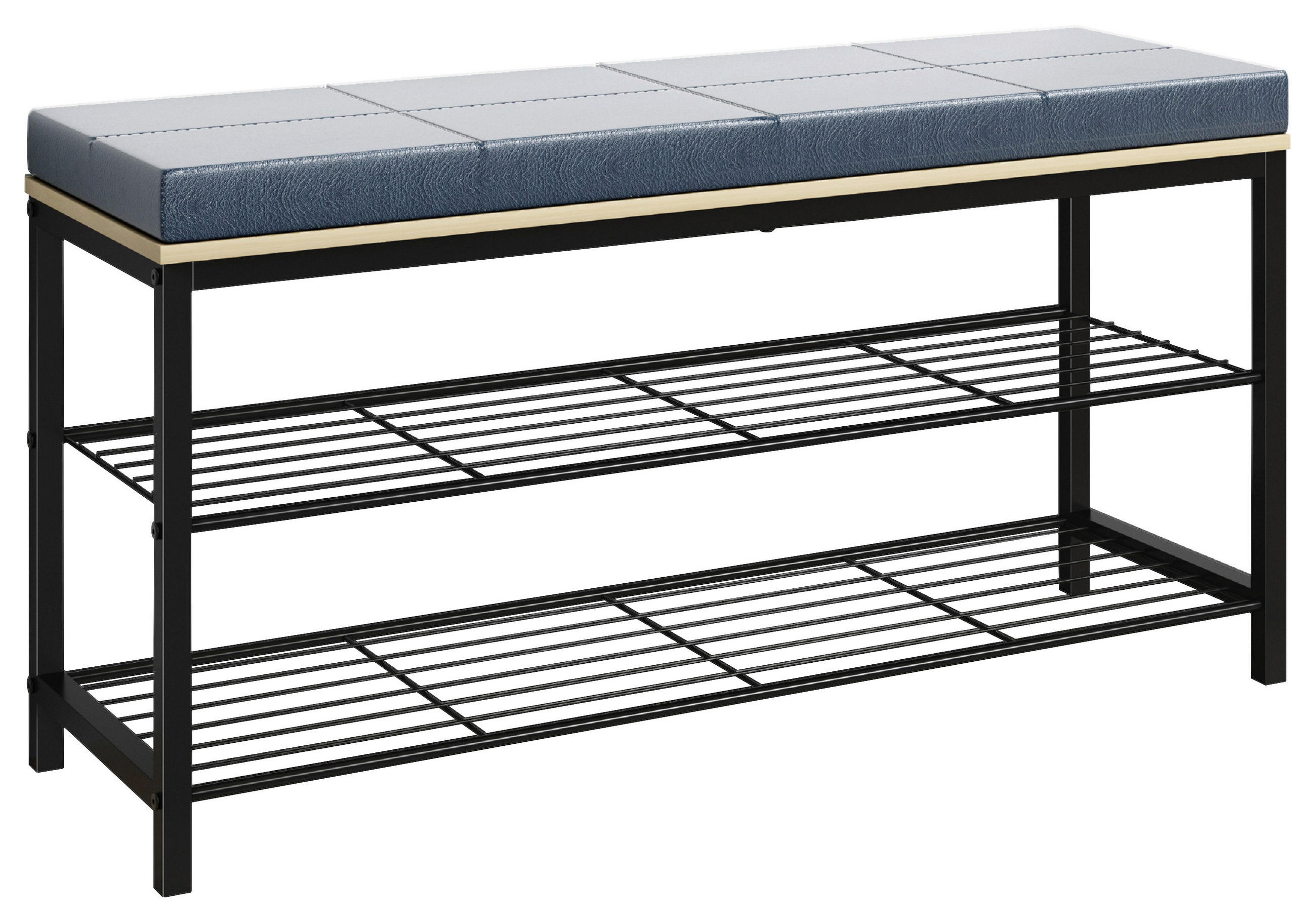 SCHUHREGAL Schwarz, Honigeiche  - Honigeiche/Schwarz, Design, Holzwerkstoff/Metall (90/48/30cm) - MID.YOU