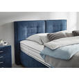 BOXSPRINGBETT 200/200 cm  in Dunkelblau  - Chromfarben/Dunkelblau, KONVENTIONELL, Textil/Metall (200/200cm) - Dieter Knoll