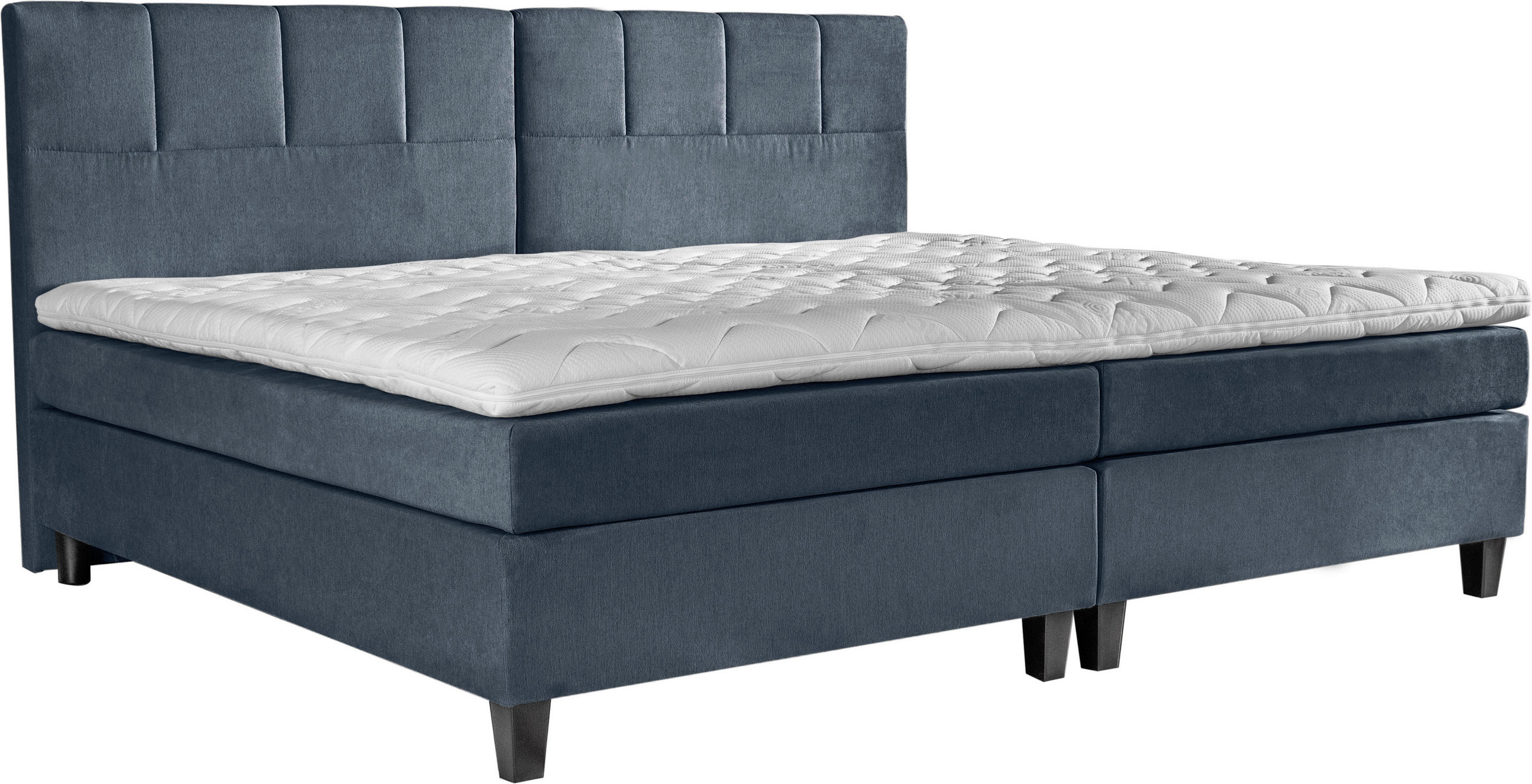 BOXSPRINGBETT 240/200 cm  in Blau, Blaugrau  - Wengefarben/Blau, Trend, Holz/Textil (240/200cm) - Esposa