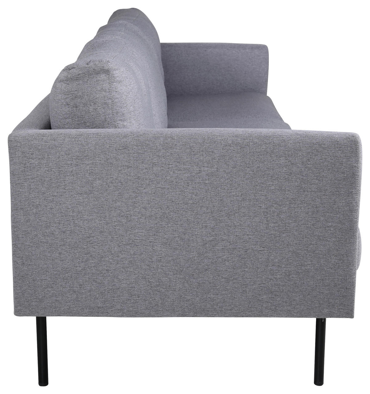 3-SITZER-SOFA Textilgeflecht Grau, Schwarz  - Schwarz/Grau, Design, Textil/Metall (260/78/80cm) - Livetastic