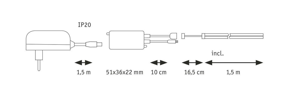 LED-STRIP SimpLED 150/0,8/0,16 cm   - Weiß, Basics, Kunststoff/Metall (150/0,8/0,16cm) - Paulmann