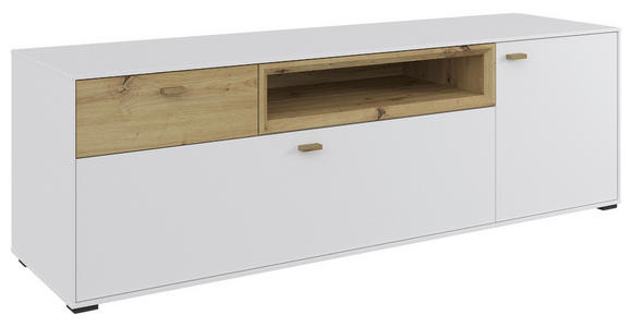 LOWBOARD  in 165/53/49,1 cm  - Eichefarben/Schwarz, MODERN, Holz/Holzwerkstoff (165/53/49,1cm) - Hom`in