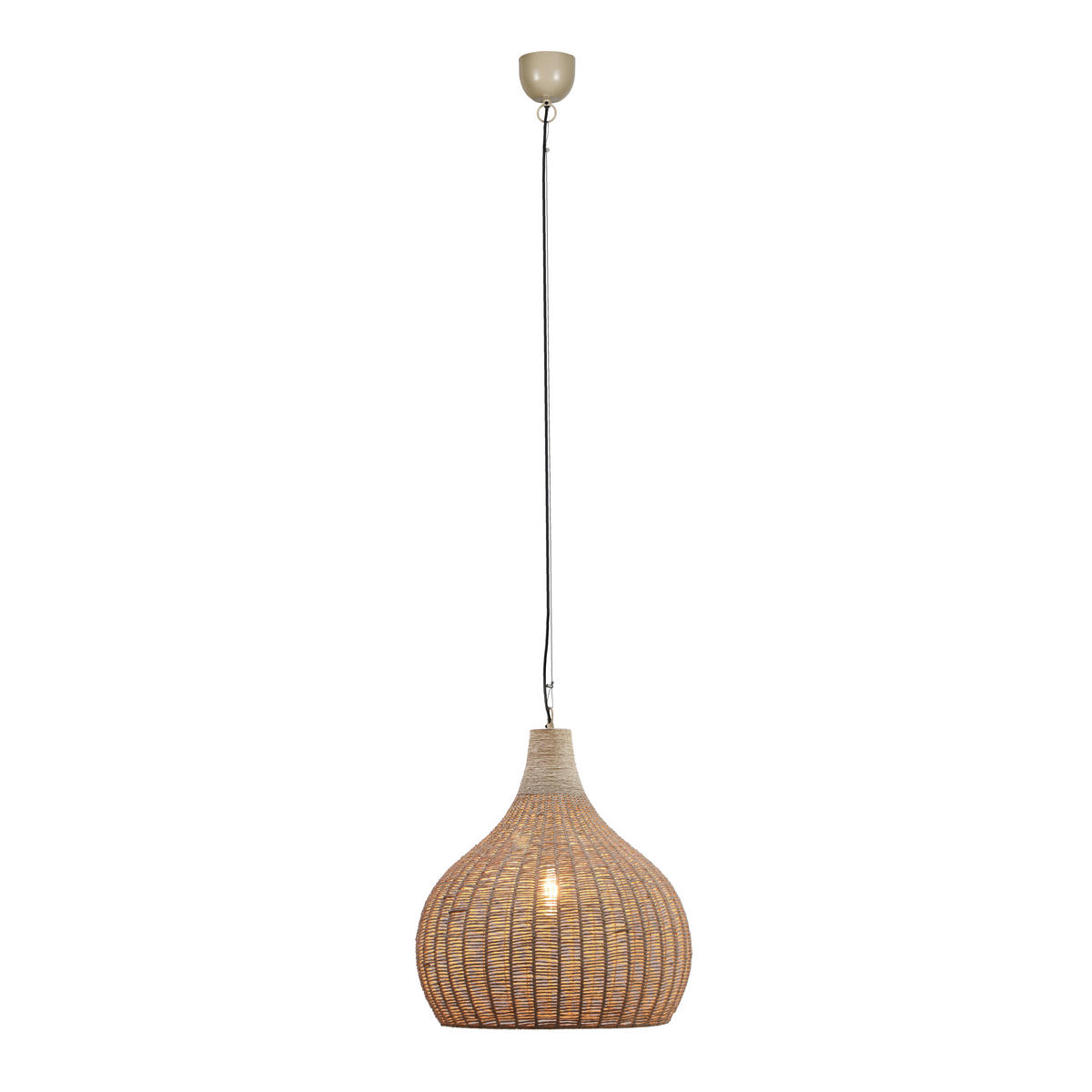 PENDELLEUCHTE 54/183 cm  - Schwarz/Naturfarben, Natur, Naturmaterialien/Metall (54/183cm) - Trio Leuchten